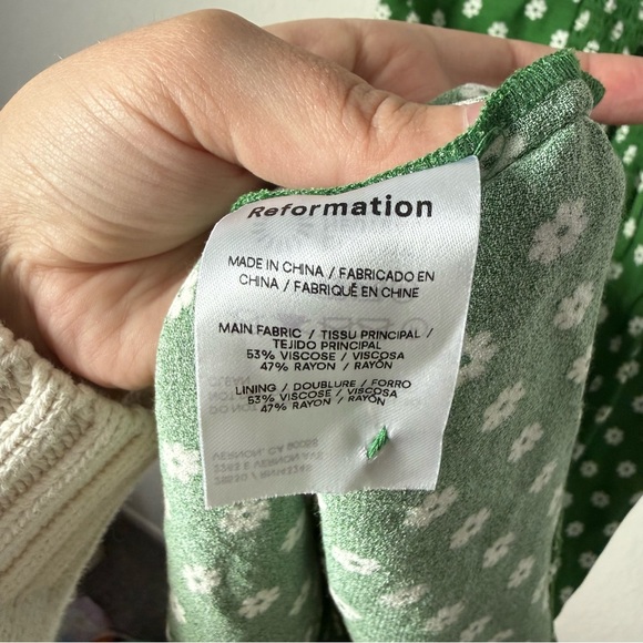 Reformation Green Antonella Floral Dress size 4 - Picture 7 of 7